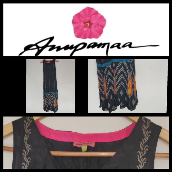 Luxury Brand Anupama Pure Silk Maxi Dress, Light Silk - Picture 2 of 9